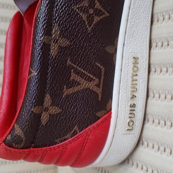 LOUIS VUITTON LV MONOGRAM FRONTROW SLIP ON SNEAKERS FLATS - Picture 5 of 9